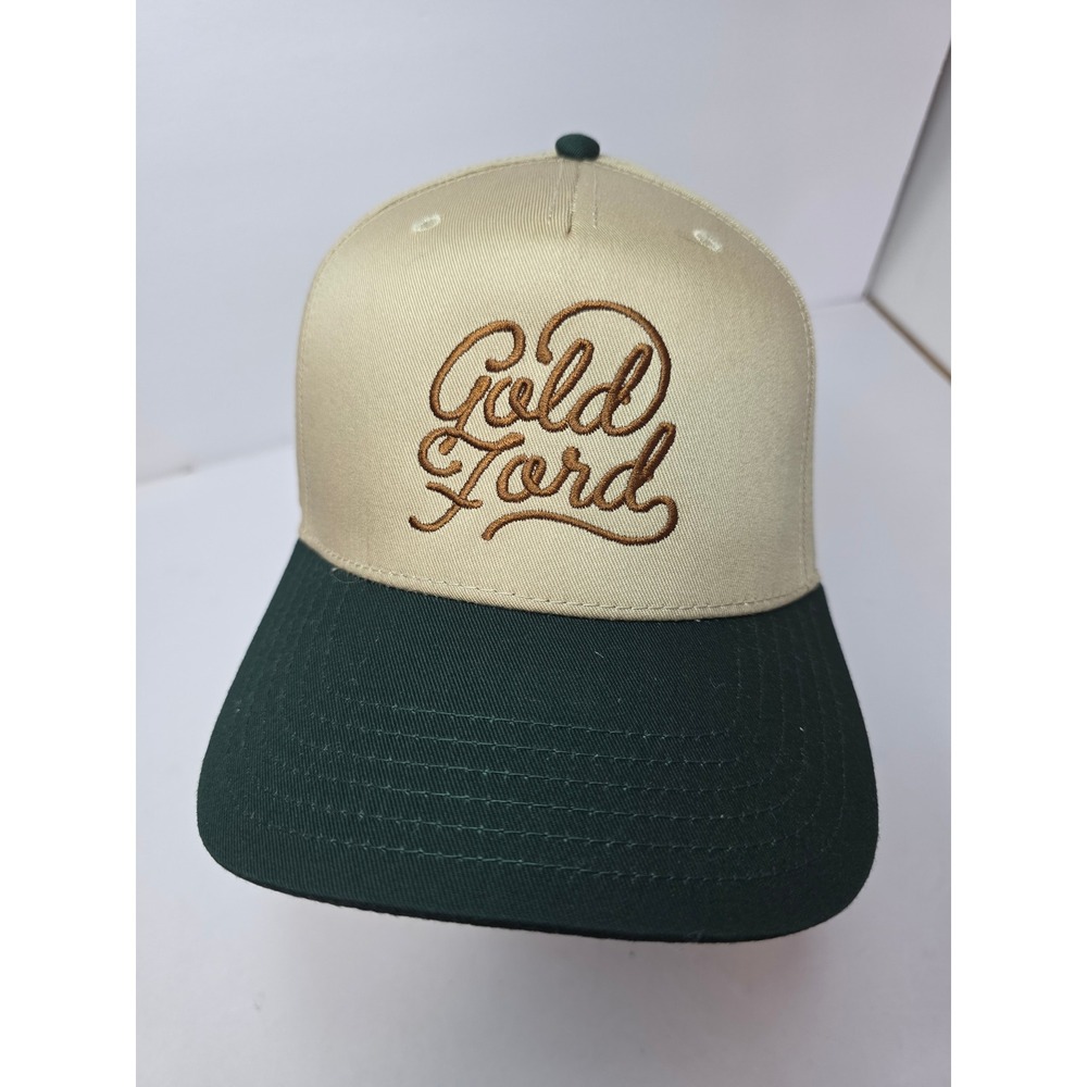 Otto Cap Gold Ford NWOT Embroidered Snapback Hat Tan Green Stylish Hipster Gang